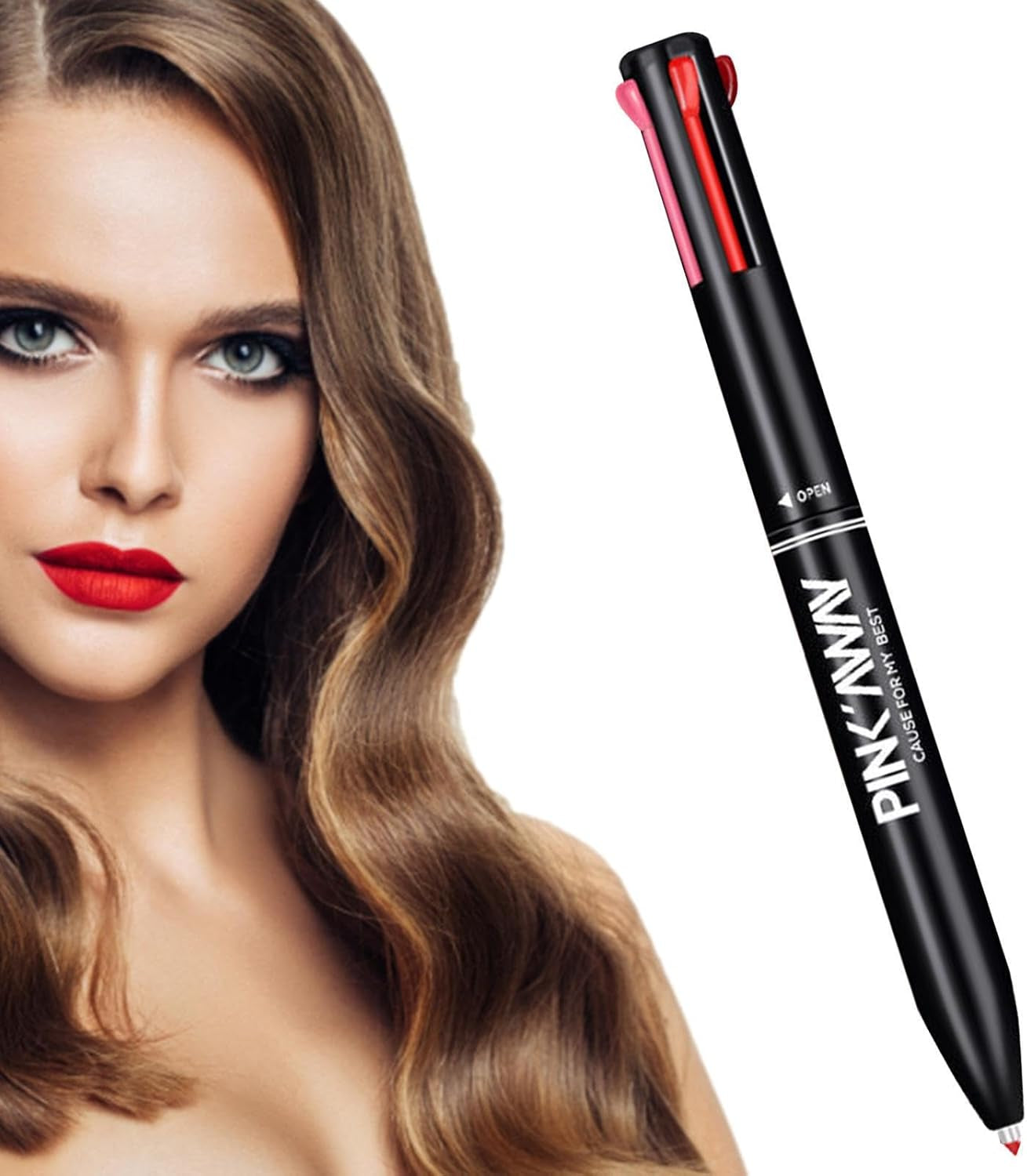 Maquillage 4 En 1, Lip Liner Makeup Crayon À Lèvres Pressé Pour Une Ligne Lèvres Claire, Crayon À Lèvres Imperméable À L'Eau Pour Les Cadeaux Femmes Maquillage