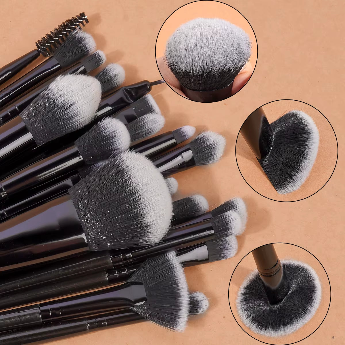 29Pcs Makeup Tool Kit 20 Pcs Makeup Brushes+9 Pc Makeup Sponge Air Cushion Powder Puff Finger Puff Set Portable Makeup Tool