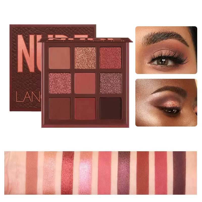 9 Colors Nude Eyeshadow Powder Makeup Palette Matte Shimmer Eye Pigmented Powder Make up New Warm Earth Color Eyeshadow