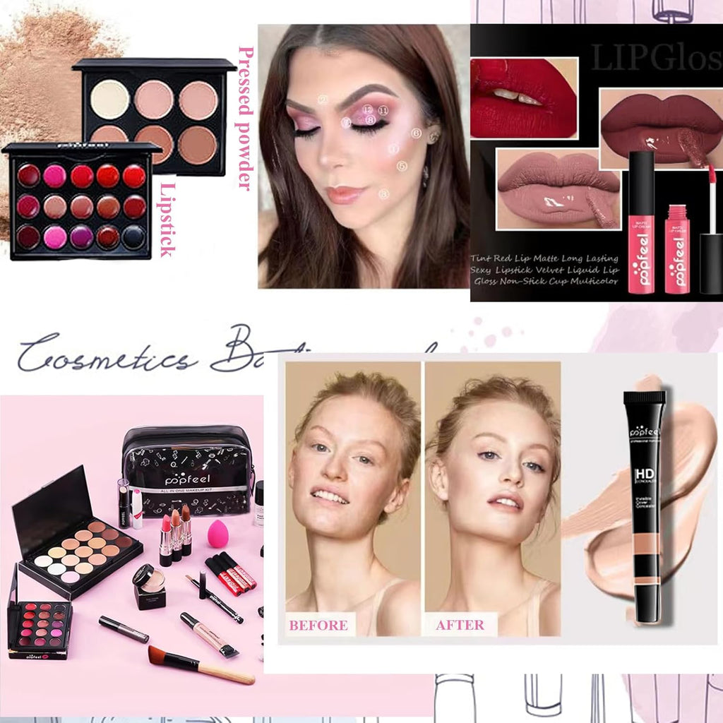 Ensemble Cadeau De Maquillage Tout En Un, 30 Pièces Coffret De Cosmetic Makeup Set Avec Fard À Paupières Palette Brillant Lèvres, Complet Maquillage Démarrage Kit Pour Femmes Filles Cosmétique