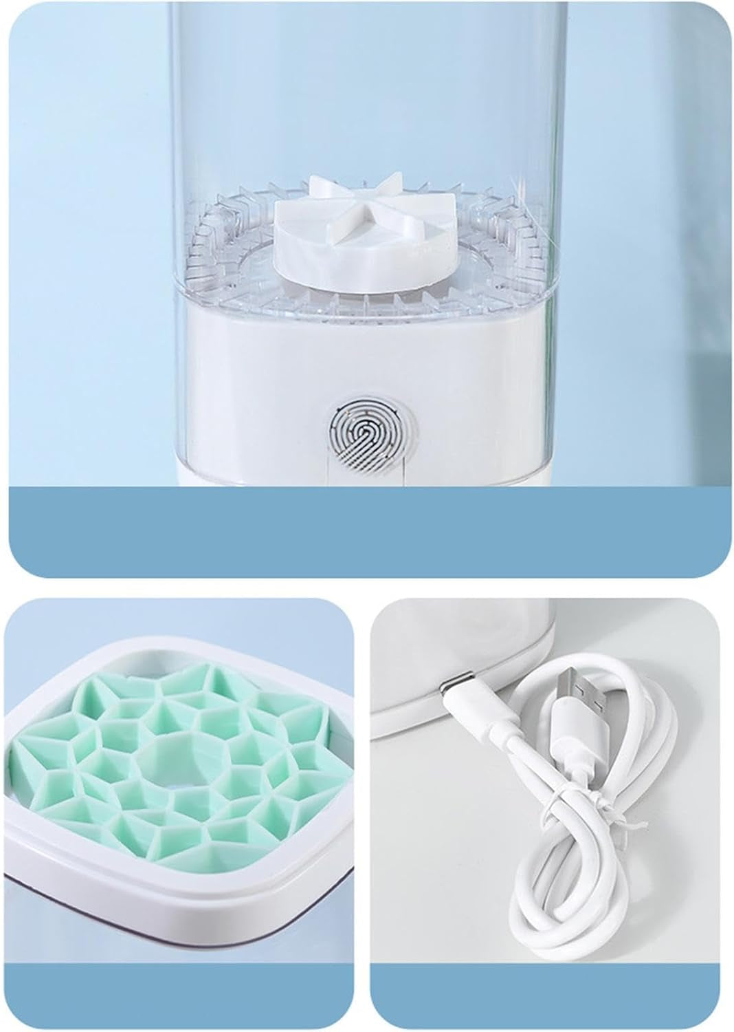 Nettoyant Pour Pinceaux Cosmétiques, Nettoyeur De Pinceaux De Maquillage Électrique Amélioré, Machine À Laver Les Pinceaux De Maquillage À Séchage Rapide, Essoreur De Pinceaux Cosmétiques Portable