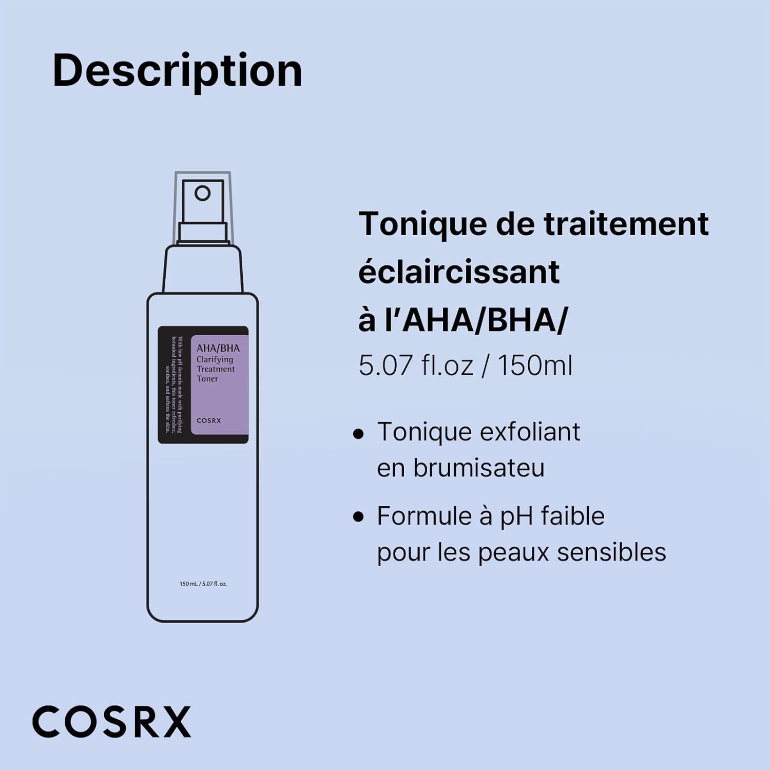 AHA/BHA Clarifying Treatment Toner | Lotion Tonique Toner Exfoliant Pour Le Visage Pour Les Points Blancs, Les Pores Et La Peau Inégale | 150 Ml / 5,07 Fl.Oz