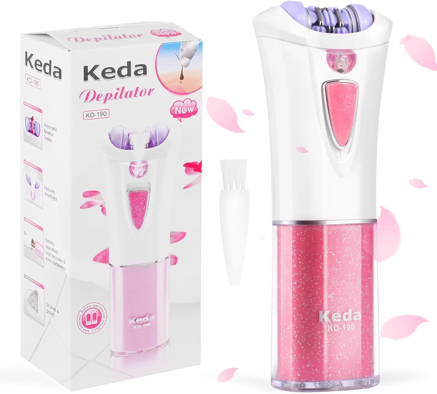 Épilateur Femme, Épilateur Facial Électrique Femme, Épilateur Facial Avec Lumière LED, Rasoir Femme Sans Fil Pour Épilation Visage, Corps, Sourcils, Aisselles, Jambes, Zone Bikini