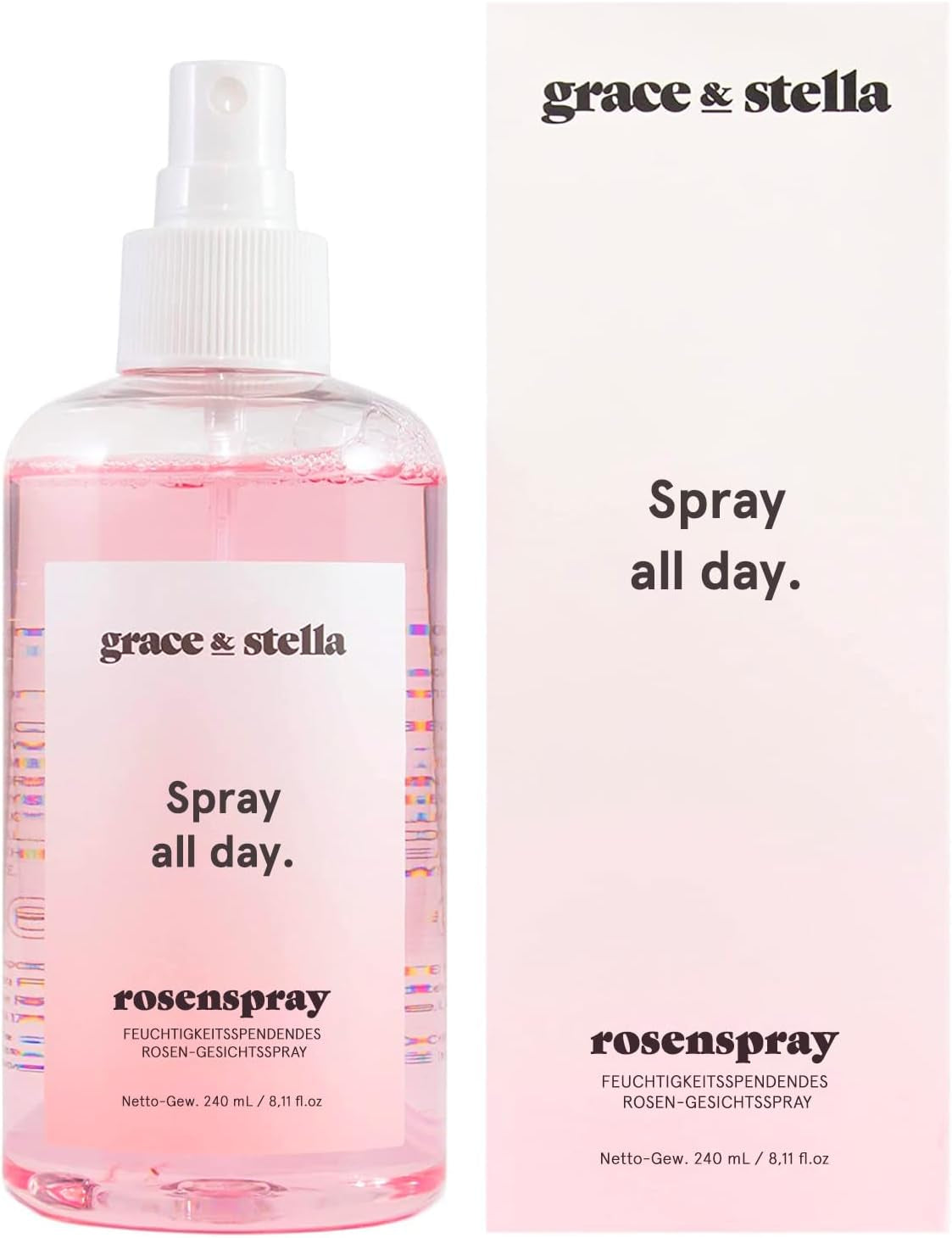 - Spray Eau De Rose Visage Vegan, Lauréat Du Prix D'Excellence Pour La Peau, Parfait Comme Vaporisateur Cheveux, Spray Hydratant Cheveux, Lotion Tonique Visage, Brume Corps (240Ml)
