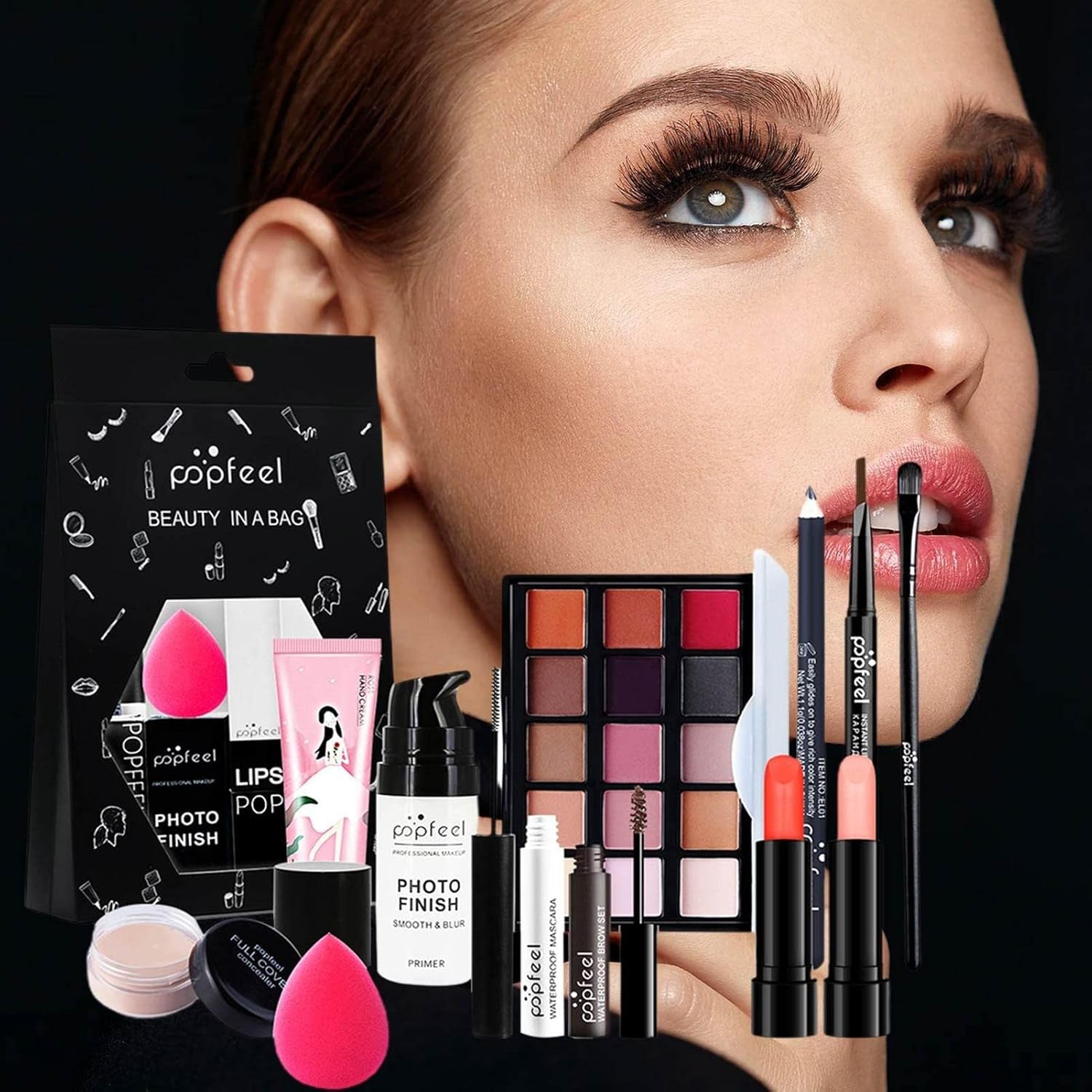 Kit Maquillage Pour Femme | 12 Pièces Tout En 1 Kit Maquillage | Kit Maquillage Tout-En-1, Débutants Et Professionnels, Facile À Transporter