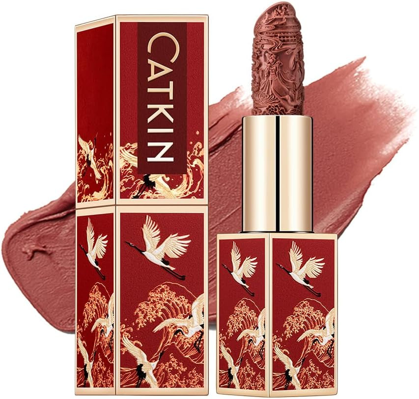 Rouge À Lèvres Semi-Mat, Rouge a Levre Mat Longue Tenue, Hydratant Couleur À Fort Impact Infusé De Vitamine E Et D’Huile D’Avocat Lisse Texture Douce