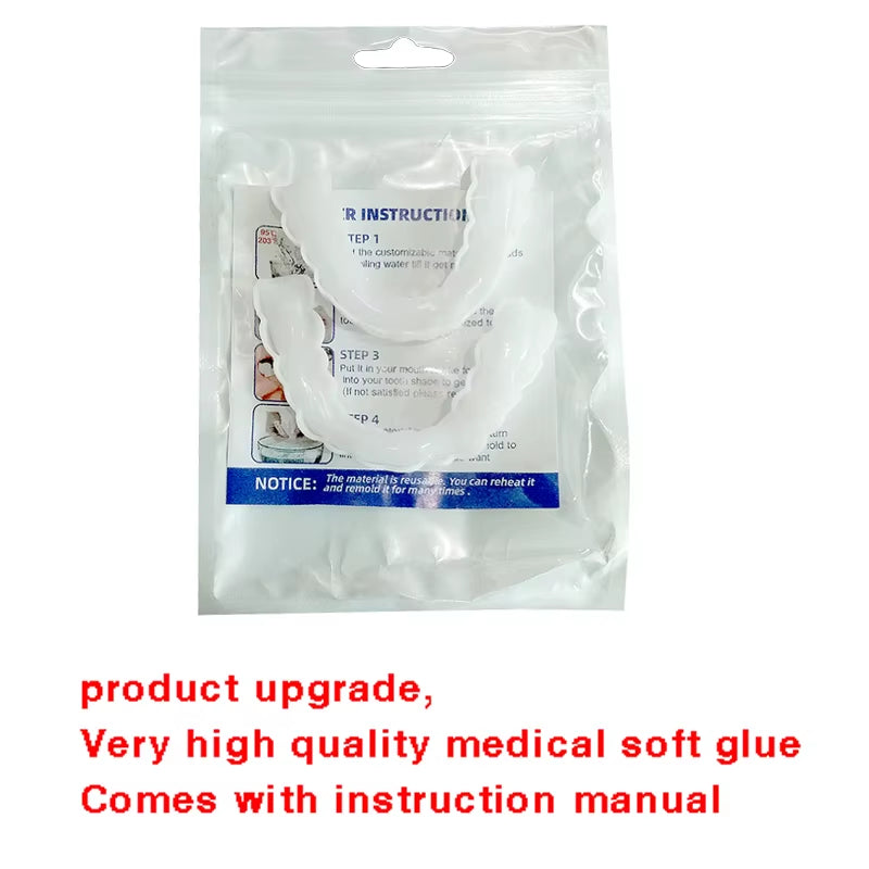 Perfect Fit Teeth Whitening Fake Tooth Cover Snap on Silicone Smile Veneers Teeth Upper Beauty Tool Cosmetic Teeth 2Pcs