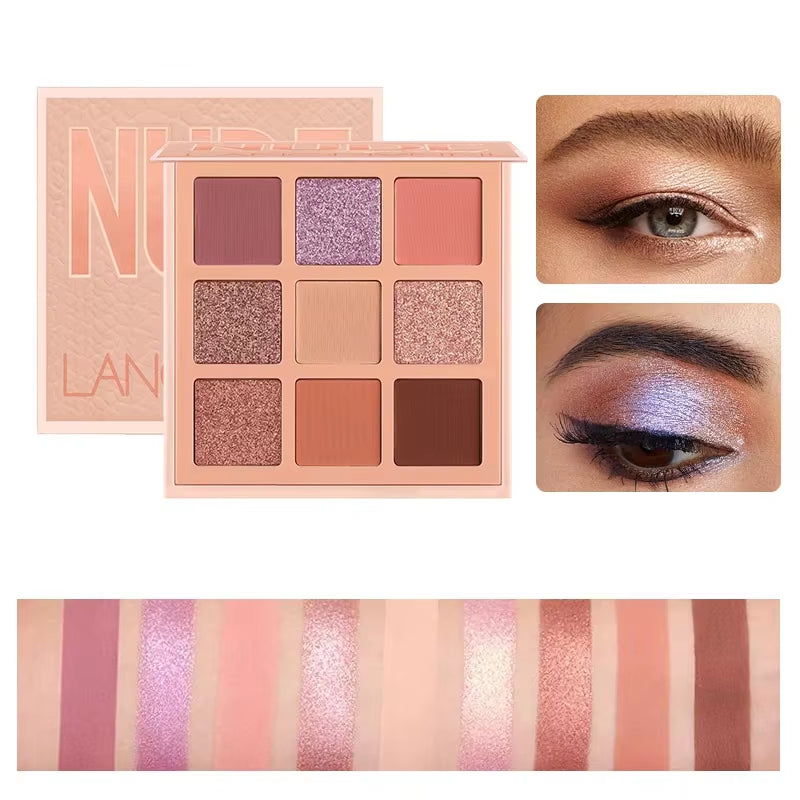 9 Colors Nude Eyeshadow Powder Makeup Palette Matte Shimmer Eye Pigmented Powder Make up New Warm Earth Color Eyeshadow