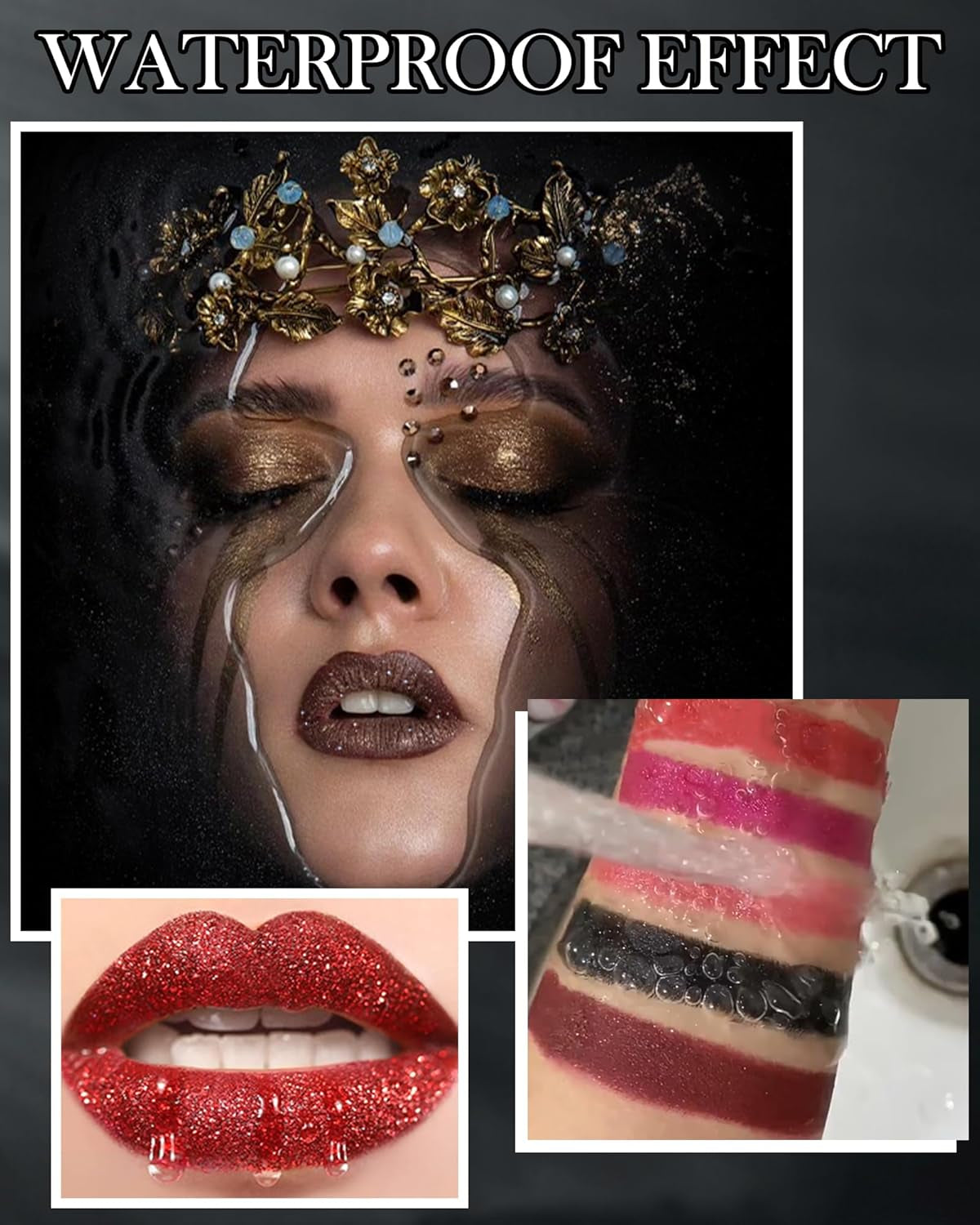 Rouge À Lèvres Mat Pailleté Métallique-Très Pigmenté Et Chatoyante Rose Lip Stain, Brillant Rouges À Lèvres Longue Tenue Waterproof À L'Eau Durée, Rouge a Levre Scintillant Cadeau Maquillage Femmes-03