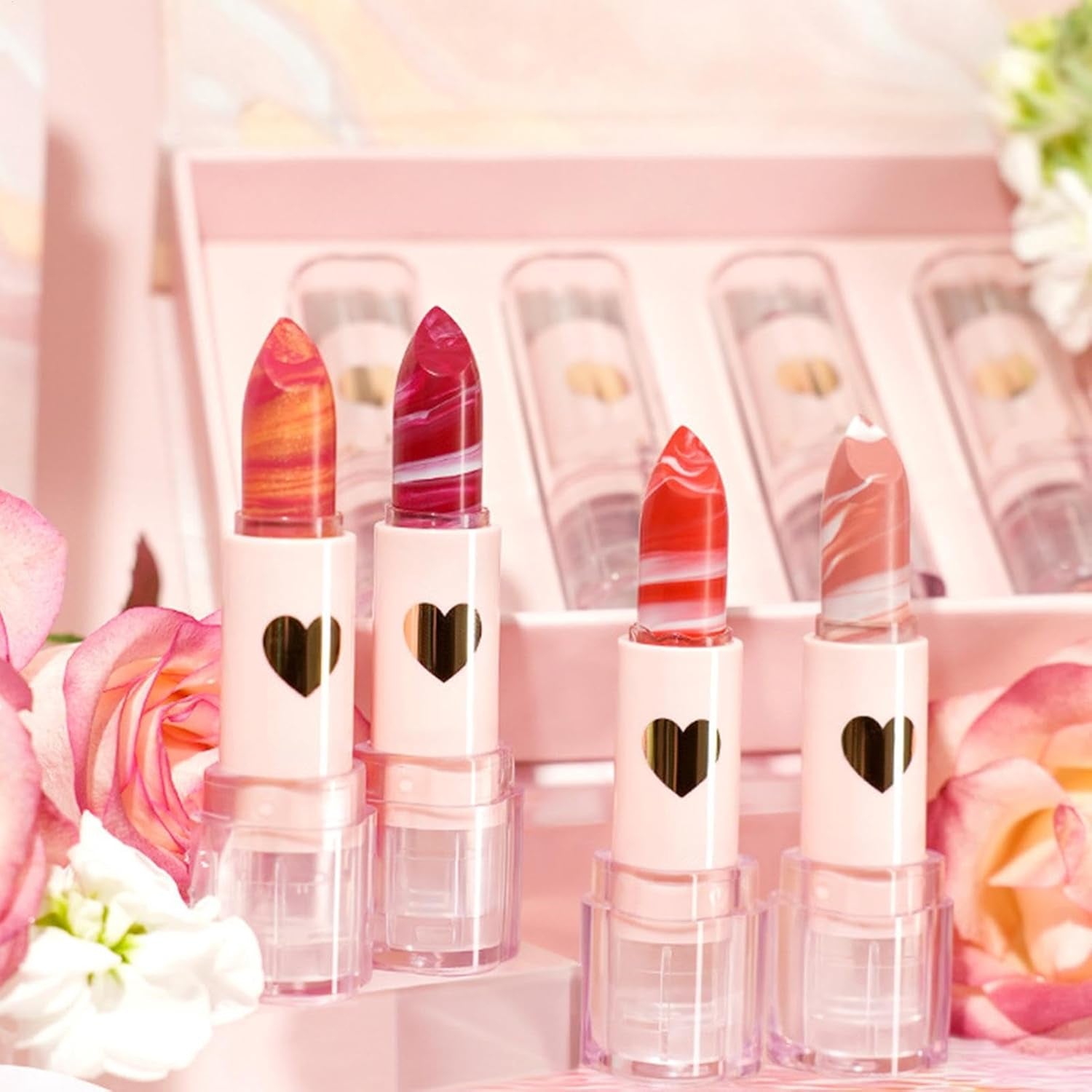 Rouge À Lèvres Velours Pour Femme, Ensemble De Maquillage Rouge À Lèvres Mat | Ensemble De Teintures À Lèvres En Velours 4 Couleurs Pour Femmes | Ensemble De Rouge À Lèvres De Maquillage Cosmétique Hy