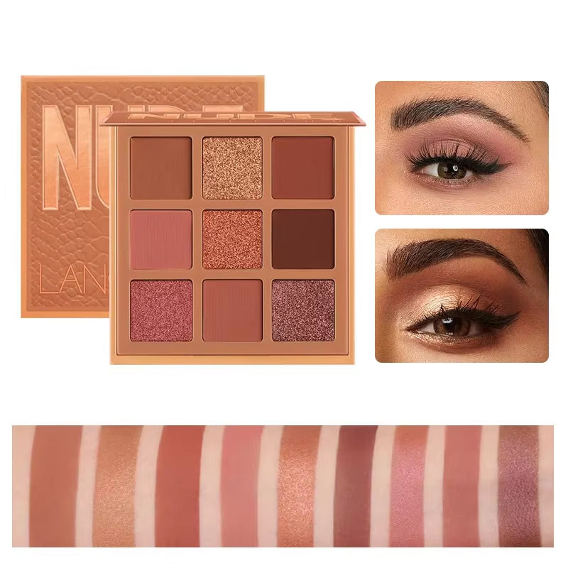 9 Colors Nude Eyeshadow Powder Makeup Palette Matte Shimmer Eye Pigmented Powder Make up New Warm Earth Color Eyeshadow