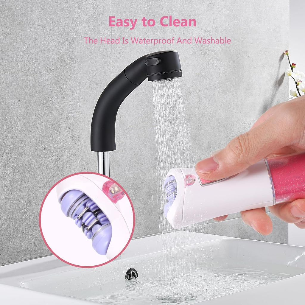 Épilateur Femme, Épilateur Facial Électrique Femme, Épilateur Facial Avec Lumière LED, Rasoir Femme Sans Fil Pour Épilation Visage, Corps, Sourcils, Aisselles, Jambes, Zone Bikini