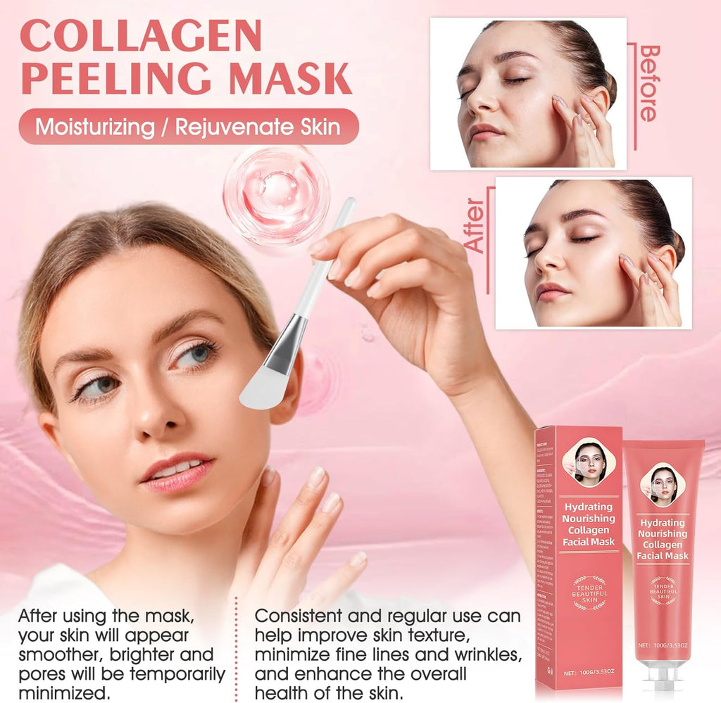 Collagen Night Mask, Collagen Peel off Mask, Masque Collagene Visage, Collagen Overnight Peel off Facial Mask, Raffermissant Et Liftant, Renforcer La Peau (C)