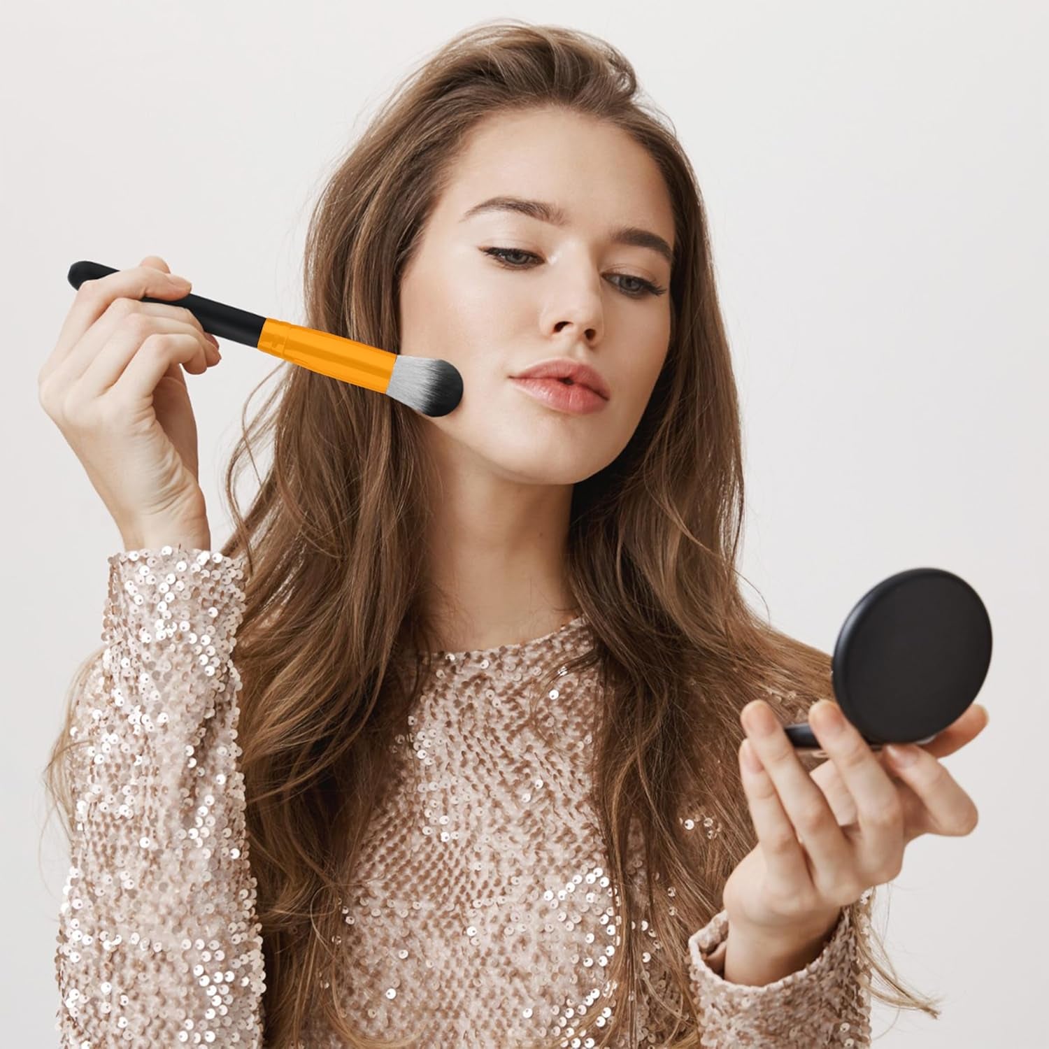 10 PCS Set Pinceaux Maquillage Rose Doré Synthétiques Haut De Gamme Pour Fond De Teint Mélange Poudre Pour Le Visage Blush Concealers Ombres À Paupières