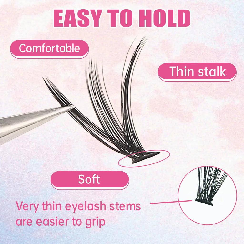 Eyelashes 200 PCS Clusters Lash Bond and Seal Makeup Tools DIY Lashes Extension Kit for Gluing Lashes Gluing Glue Accessories