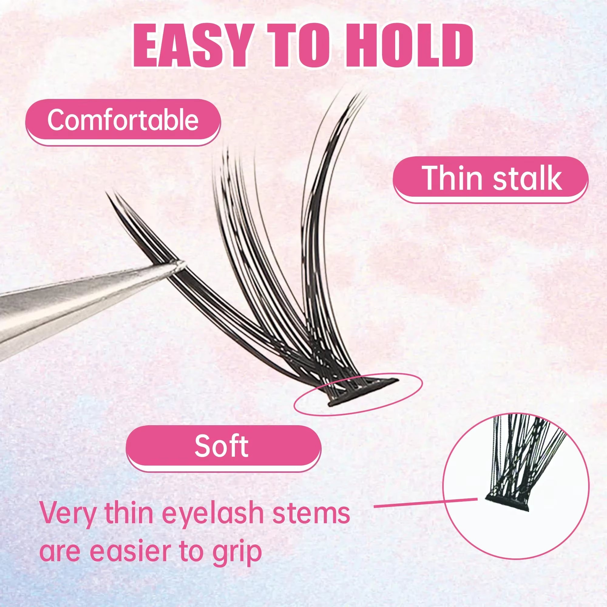 Eyelashes 200 PCS Clusters Lash Bond and Seal Makeup Tools DIY Lashes Extension Kit for Gluing Lashes Gluing Glue Accessories