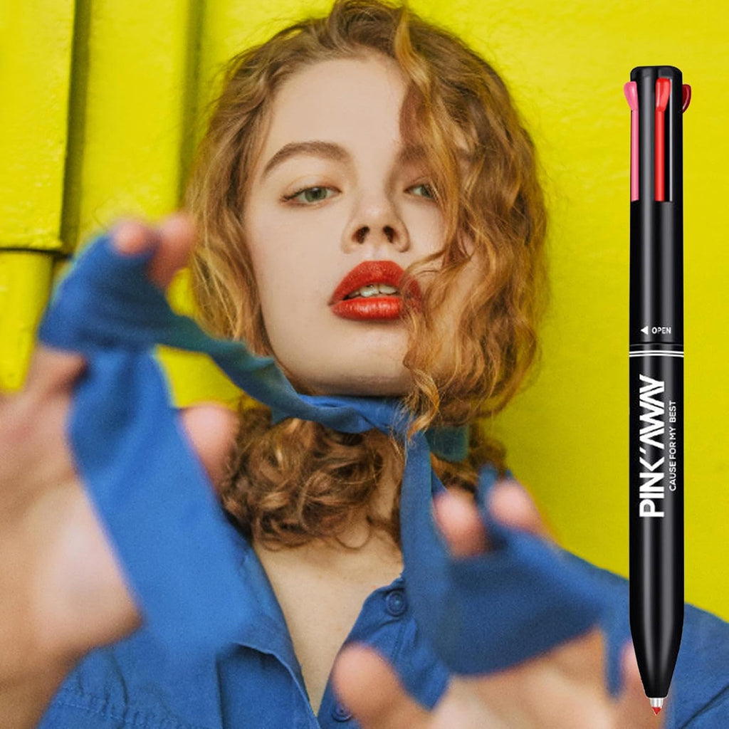 Maquillage 4 En 1, Lip Liner Makeup Crayon À Lèvres Pressé Pour Une Ligne Lèvres Claire, Crayon À Lèvres Imperméable À L'Eau Pour Les Cadeaux Femmes Maquillage