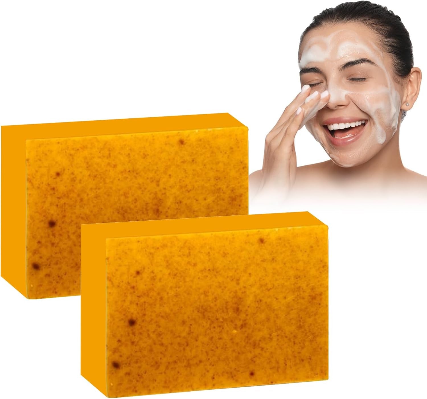 2PC 100G Savon Au Curcuma Pour Éclaircir La Peau, Turmeric Kojic Acid Éclaircissant Pour Le Visage, Doux Et Hydratant Pour Tous Les Types De Peau Soap-4