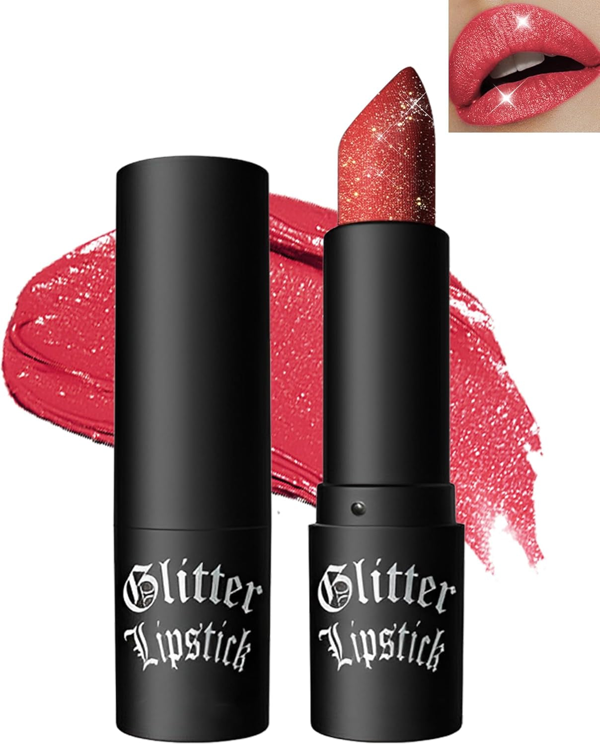 Rouge À Lèvres Mat Pailleté Métallique-Très Pigmenté Et Chatoyante Rose Lip Stain, Brillant Rouges À Lèvres Longue Tenue Waterproof À L'Eau Durée, Rouge a Levre Scintillant Cadeau Maquillage Femmes-03