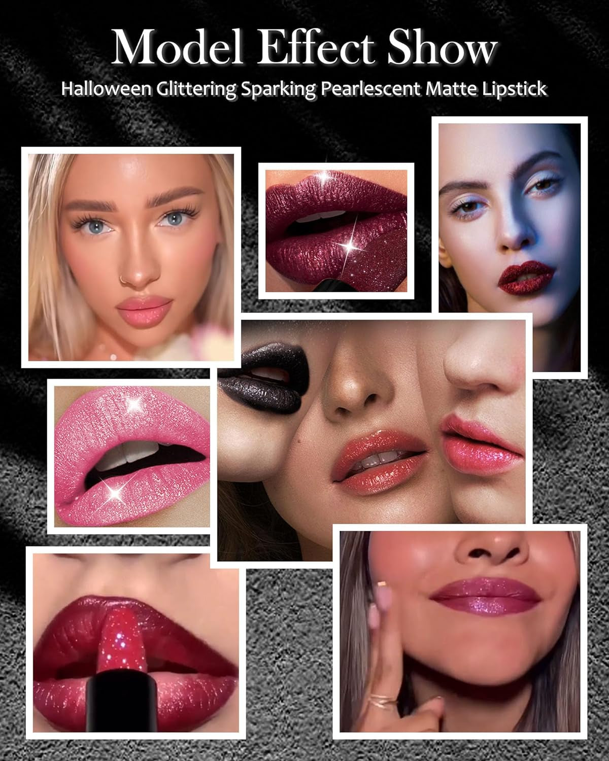 Rouge À Lèvres Mat Pailleté Métallique-Très Pigmenté Et Chatoyante Rose Lip Stain, Brillant Rouges À Lèvres Longue Tenue Waterproof À L'Eau Durée, Rouge a Levre Scintillant Cadeau Maquillage Femmes-03