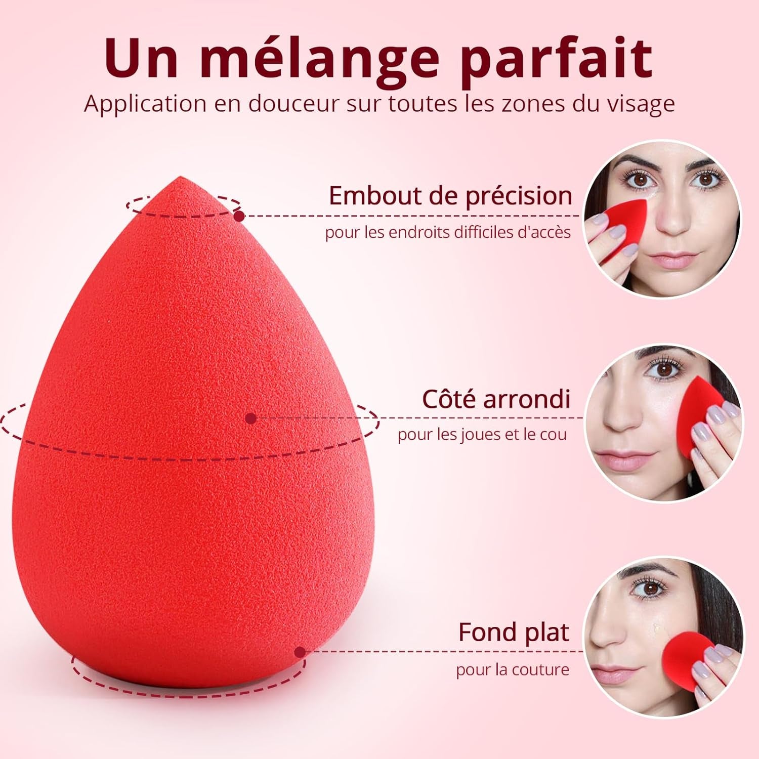 Éponge À Fond De Teint, Set De 5 Pièces Pour Maquillage Blender Pour Crème, Poudre Et Liquides, Mélange Parfait, Application Facile